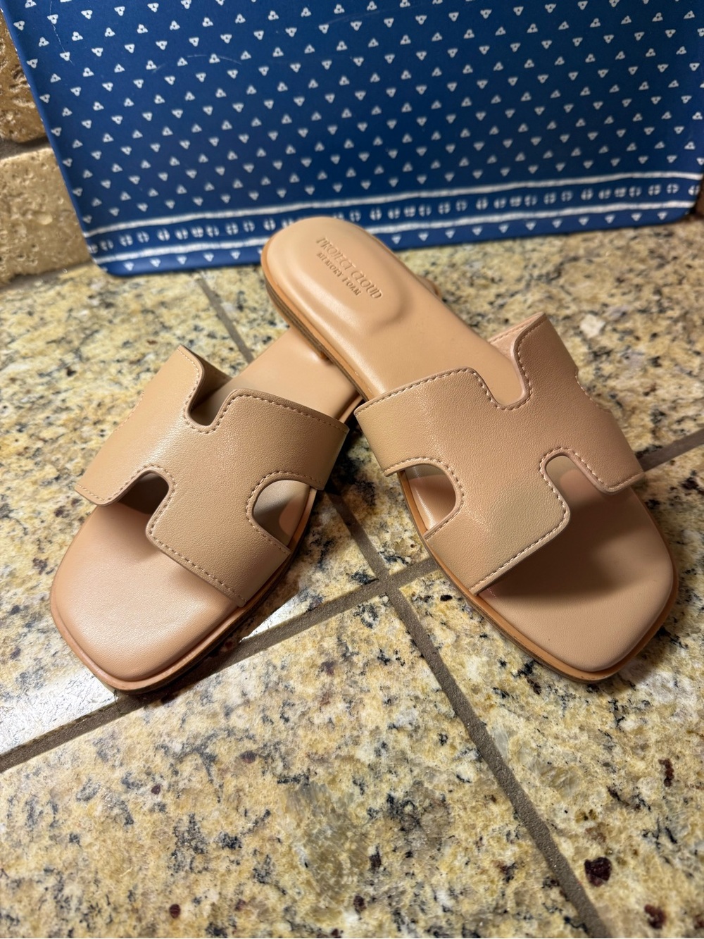 Women's Slide Sandals in Neutral Tan - Smooth Open-Toe Comfort - Picture 6 of 6